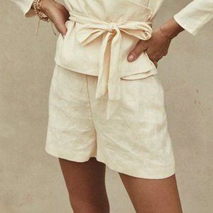 DISSH - JESSIE CREAM LINEN SHORT - 4 / CREAM